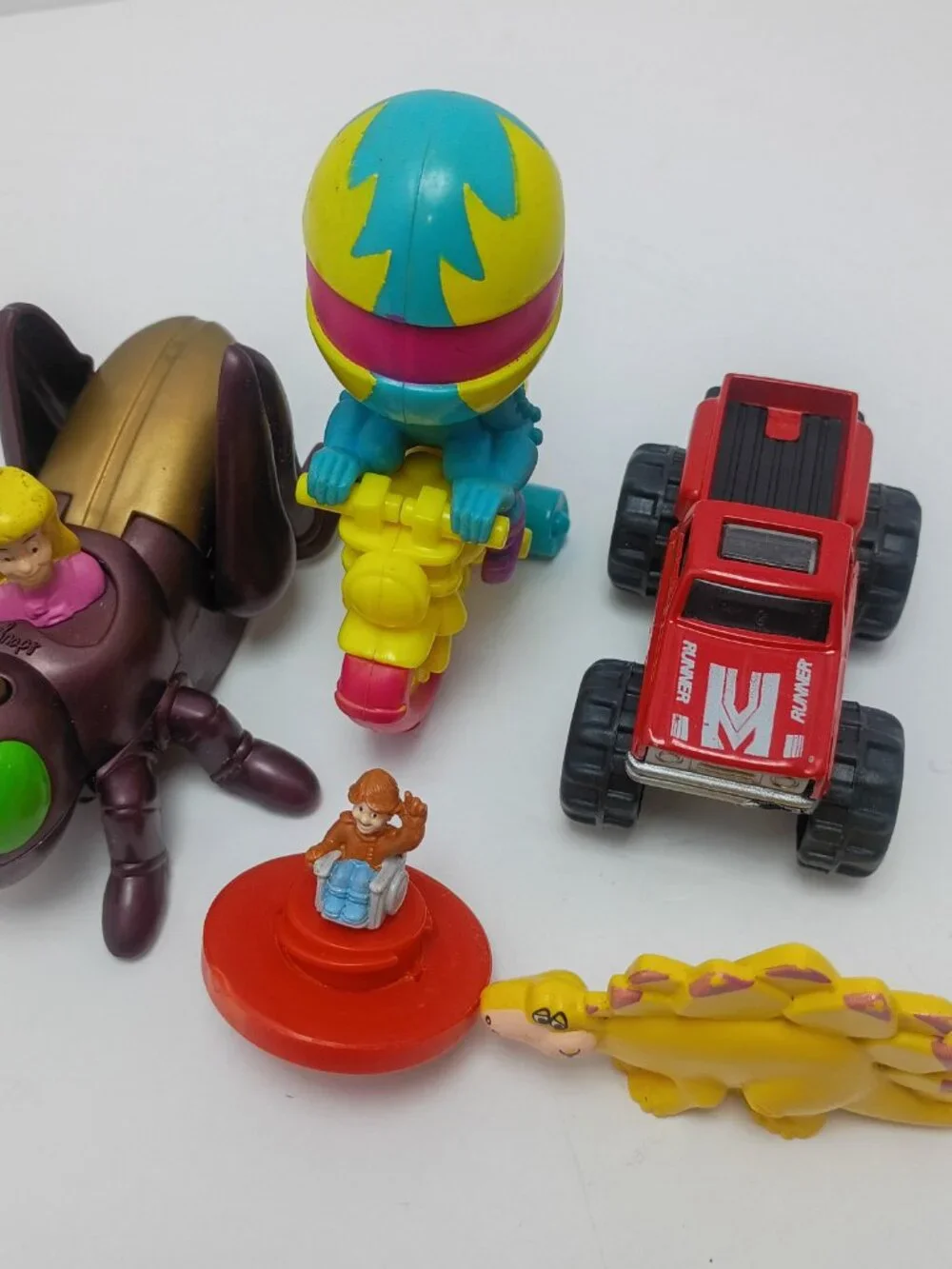 Retro McDs BK Wendys 90s Lot of 5 Collectable Toys Flintstones Kids Club AS IS